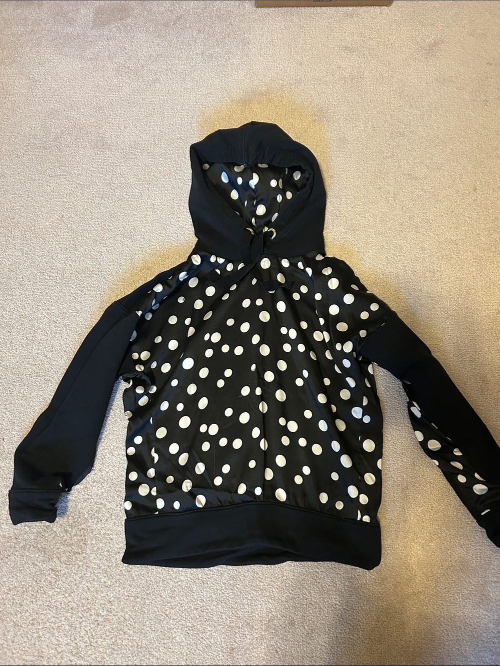 Carolina Herrera Black Polka Dot Hooded Sweatshirt